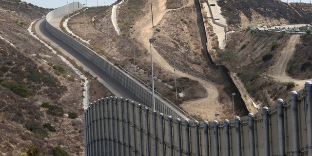 U.S.-Mexico border fence near San Diego, California.