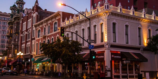San Diego's Gaslamp Quarter is listed in the National Register of Historic Places.
