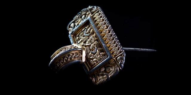 An ornate silver brooch discovered at Sandby borg