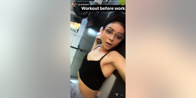 One week after being hospitalized, Sarah Hyland is back in the gym.