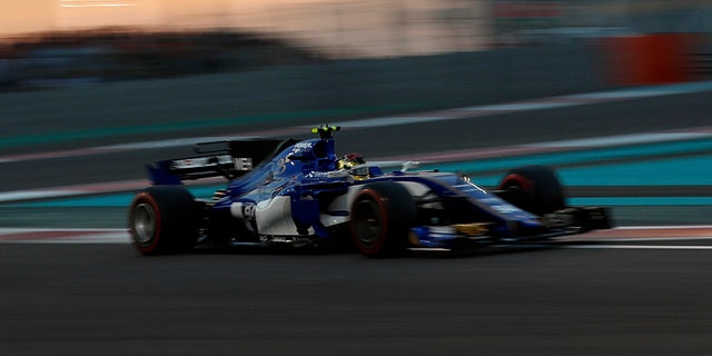 A Sauber F1 competes in the 2017 U.S. Grand Prix