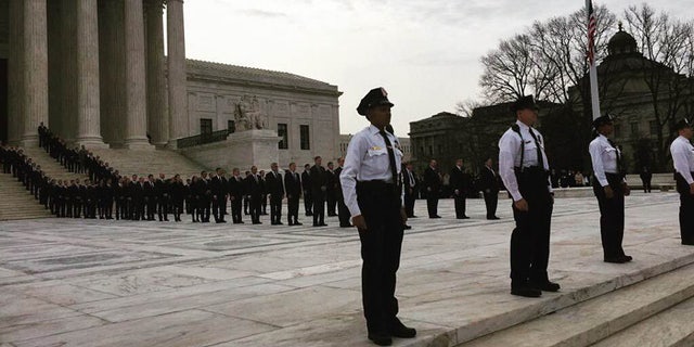 Scalia's body lay in repose in the building where he forged his legendary reputation.