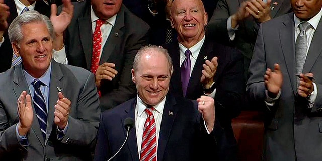 Sept. 28, 2017: House Majority Whip Steve Scalise, R-La., returns to the House floor, for the first time since he was badly wounded in a June shooting.