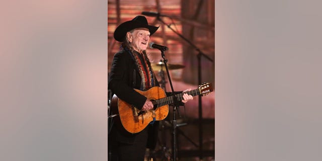 Willie Nelson performs on stage at the 56th annual Grammy Awards at Staples Center on Sunday, Jan. 26, 2014, in Los Angeles. (Photo by Matt Sayles/Invision/AP)