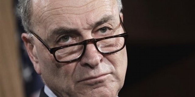 Sen. Charles Schumer speaks to reporters March 2 on Capitol Hill.