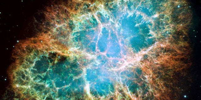 This mossaic image is a 6-light-year-wide expanding remnant of a star's supernova explosion.