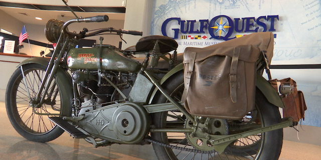 The National Maritime Museum of the Gulf of Mexico displays "Bony" before de Goulaine and Lauvergeat set off on their nationwide ride.