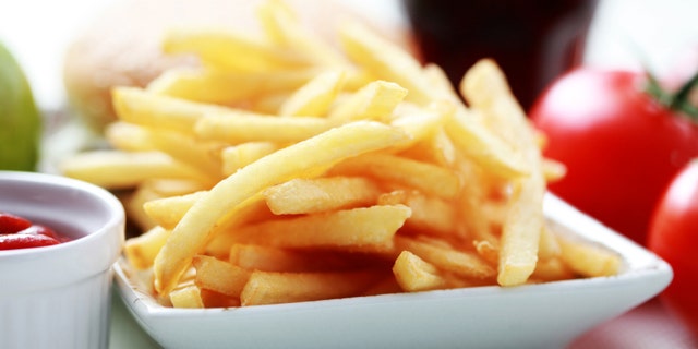 french fries and some burger - food and drink