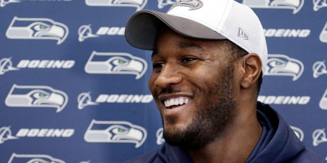 Jan. 16, 2014: Seattle Seahawks' Derrick Coleman speaks with reporters before NFL football practice in Renton, Wash.