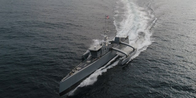 DARPA has successfully completed its Anti-Submarine Warfare (ASW) Continuous Trail Unmanned Vessel (ACTUV) program and has officially transferred the technology demonstration vessel, christened Sea Hunter, to the Office of Naval Research (ONR). (DARPA)