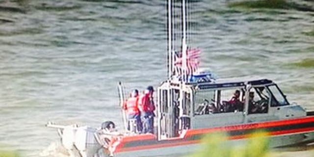 April 27, 2014: A Coast Guard vessel searches for a missing plane in San Pablo Bay (Courtesy KTVU)