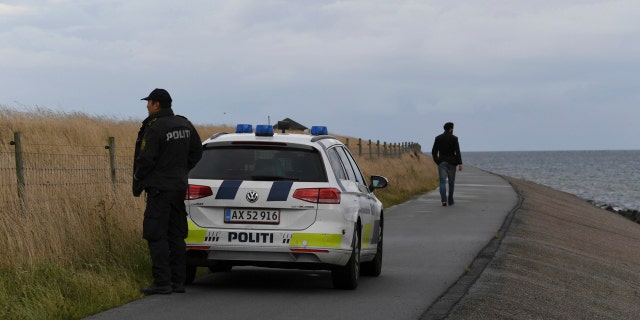 Police officers on the south coast of the isle of Amager, near Copenhagen, Denmark, Monday Aug. 21, 2017.