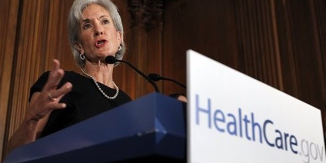 FILE: Health and Human Services Secretary Kathleen Sebelius gestures during a news conference on Capitol Hill Sept. 23, 2010.