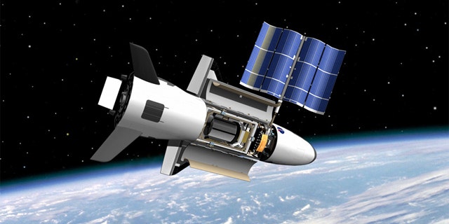 NASA's Marshall Space Flight Center image shows on-orbit functions for the reusable X-37 space plane, now under the wing of the U.S. Air Force.