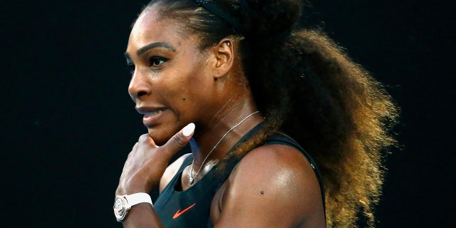 Tennis - Australian Open - Melbourne Park, Melbourne, Australia - 28/1/17 Serena Williams of the U.S. reacts during her Women's singles final match against Venus Williams of the U.S. .REUTERS/Edgar Su - RTSXQW6