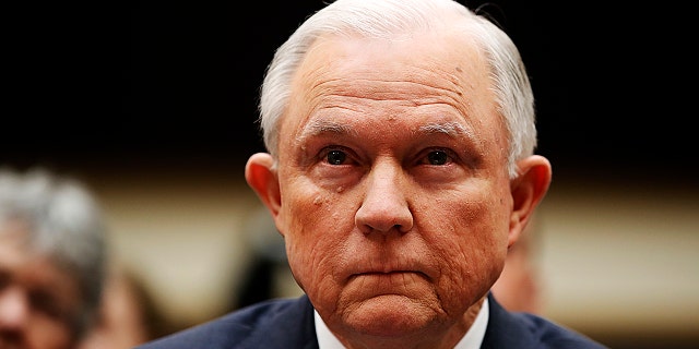 Attorney General Jeff Sessions listens at the beginning of a House Judiciary Committee hearing on Capitol Hill, Tuesday, Nov. 14, 2017 in Washington. (AP Photo/Alex Brandon)