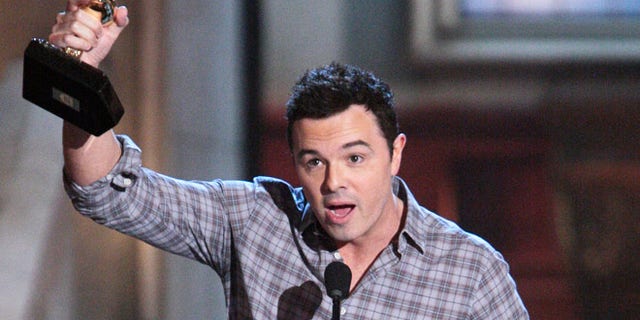 Seth MacFarlane accepts the Funniest M.F. award at Spike TV's 6th annual "Guys Choice" awards in Culver City, California June 2, 2012.