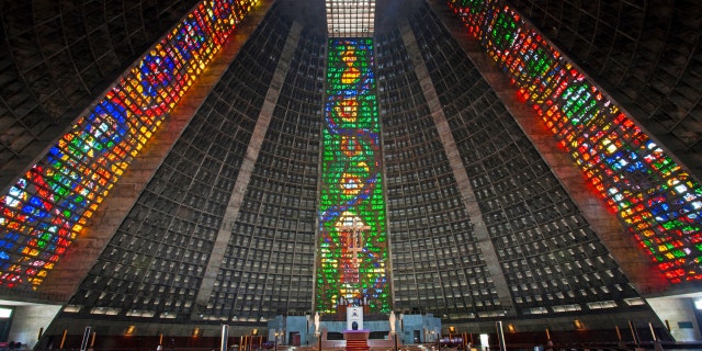 EFPGEF Interior of the Metropolitan Cathedral of St. Sebastian, Rio de Janeiro, Brazil, South America