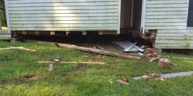 Damage to the historic Shaifer House.