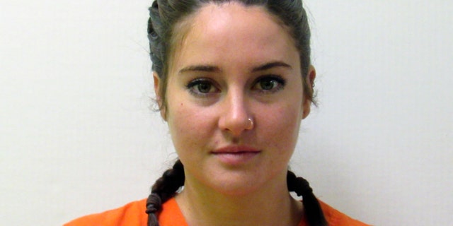 This October 2016 photo provided by the Morton County Sheriffs Department in Mandan, N.D., shows actress Shailene Woodley who was arrested Monday, Oct. 10, 2016, during a protest against the Dakota Access pipeline.