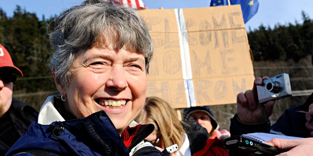 Rep. Sharon Cissna, D-Anchorage, answers questions from members of the press after disembarking the Alaska Ferry Matanuska, in Juneau, AK., Thursday, Feb. 24th, 2011. (AP)