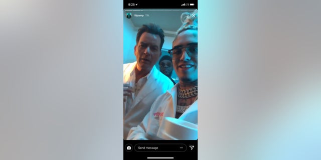 Lil Pump, right, recruited Charlie Sheen, left, to star in his upcoming music video.