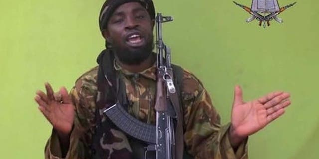 Photo taken from video by Nigeria's Boko Haram terrorist network in 2014 shows their leader Abubakar Shekau. (AP)