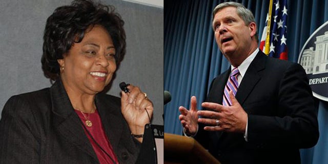 Shown here are Shirley Sherrod, left, and Agriculture Secretary Tom Vilsack. (AP Photos)