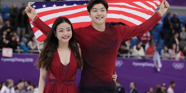 Maia Shibutani and Alex Shibutani won the bronze medal in the free dance figure skating competition.