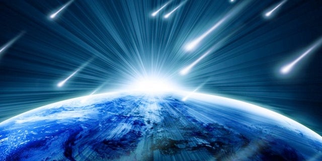 Illustration of a meteor shower.