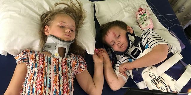 The children were reunited for the first time this week following the accident on April 7.