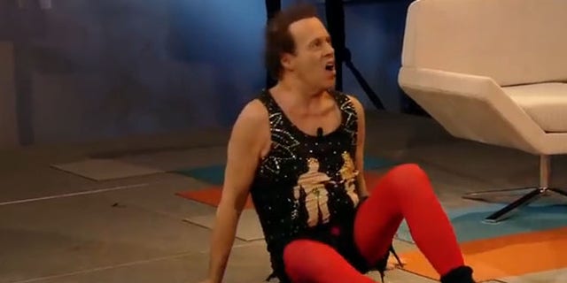 Shown here is an image from the web stream featuring Richard Simmons, in promotion of ObamaCare in California.
