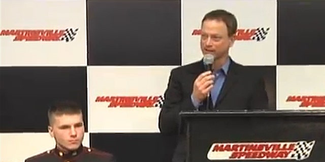 Marine Cpl. J.B. Kearns, who lost both legs and his right arm while on his third tour of duty in Afghanistan, appeared with actor-humanitarian Gary Sinise to announce a benefit concert to help offset costs for the construction of Kearns' home in Ararat, Virginia. (YouTube/Tunnel to Towers Foundation)