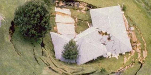 Shown here is an example of a "catastrophic ground cover collapse" sinkhole.