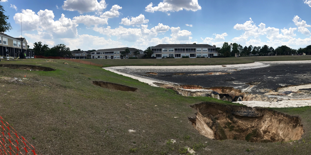 Dr. Anthony Randazzo says the cratered lunar landscape is due to a combination of weather conditions, rapid development and a natural weakness in the earth's layers here.