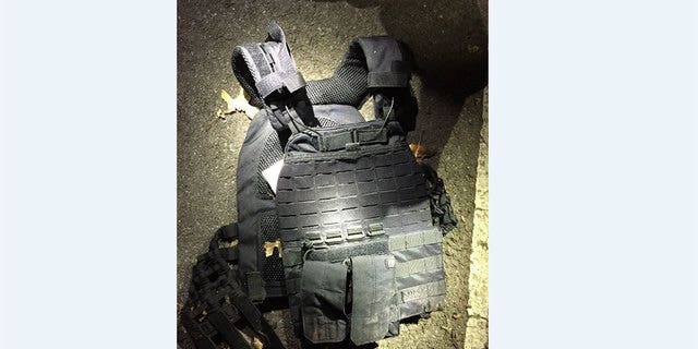 A ballistic vest recovered at the scene.
