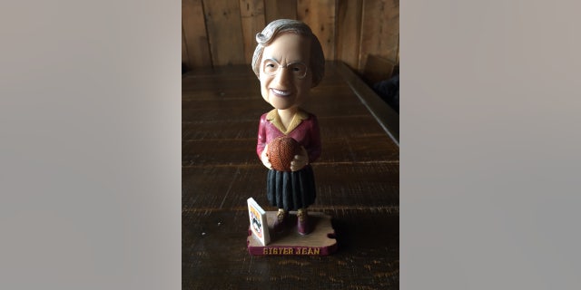 Sister Jean has her own bobblehead that the school made seven years ago. It's sold out but they are ordering more.