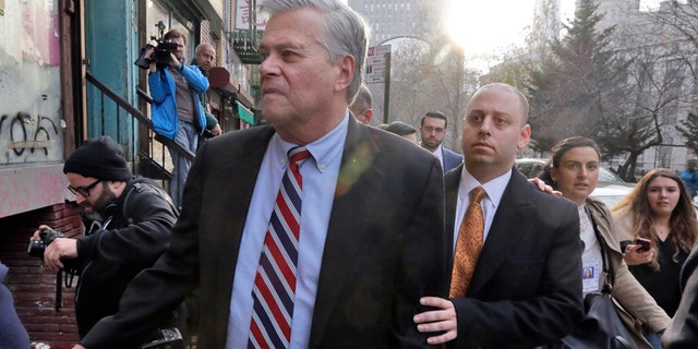 Dean Skelos, left, and his son Adam Skelos leaving federal court in New York in 2015.