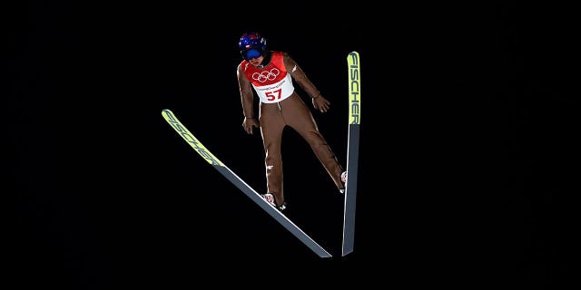 A ski jumper competes in a qualifying round at the Pyeongchang 2018 Winter Olympics. A veteran ski jumper who spoke with Fox News said the athletes' suits can make or break — or even disqualify — a jump.