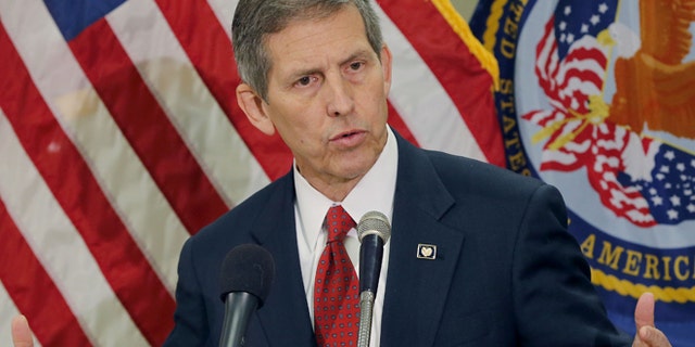 June 5, 2014: Acting Secretary of Veterans Affairs Sloan Gibson speaks in Phoenix.