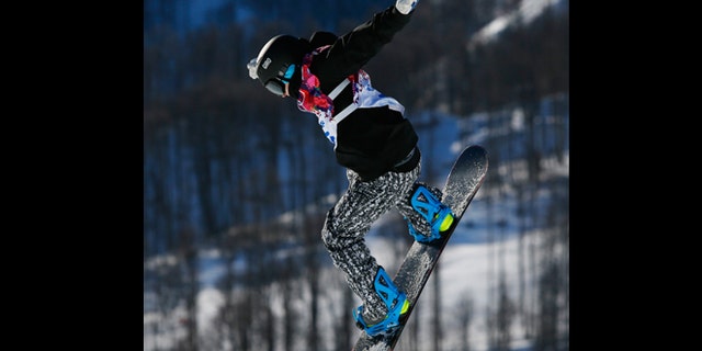 Feb. 6, 2014: Finland's Peetu Piiroinen takes a jump during men's snowboard slopestyle qualifying at the Rosa Khutor Extreme Park ahead of the 2014 Winter Olympics in Krasnaya Polyana, Russia.