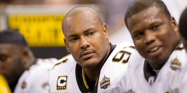 NEW ORLEANS, LA - SEPTEMBER 9: Will Smith #91 of the New Orleans Saints on the bench during the season opener against the Minnesota Vikings at the Louisiana Superdome on September 9, 2010 in New Orleans, Louisiana. The Saints defeated the Vikings 14-9. (Photo by Wesley Hitt/Getty Images) *** Local Caption *** Will Smith