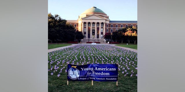 The 9/11 memorial display at Southern Methodist University.