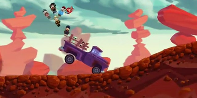 A screen shot of the trailer to 'Smuggle Truck: Operation Immmigration' shows hapless passengers bouncing from the bed of a truck.