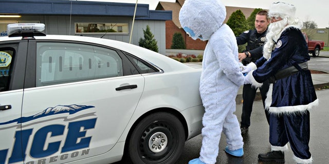 Abominable T. Snowman was "arrested" Monday as part of an anti-drunk driving campaign in Oregon.