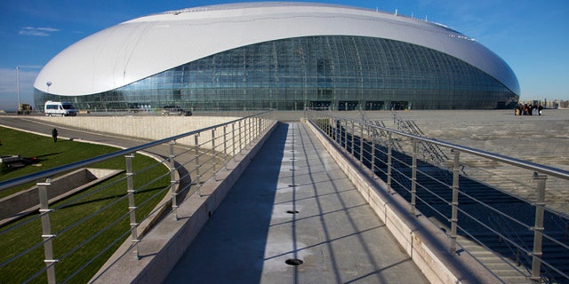 Dec. 9, 2012: This file photo, shows an exterior view of the Bolshoi ice dome, the main ice hockey arena, at the Black Sea resort of Sochi, Russia.