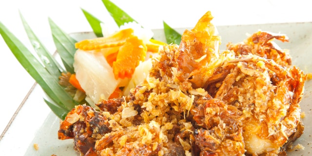 Gourmet deep fried Soft Shell Crab garlic and pepper meal