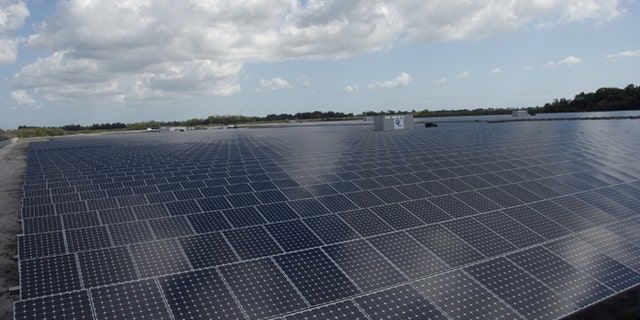 Apple is planning on building a solar farm in Reno, NV similar to this one off of State Road 3 at NASA's Kennedy Space Center in Florida.
