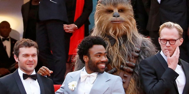 Donald Glover with his 'Solo' castmates at the Cannes premiere of the 'Star Wars' film.