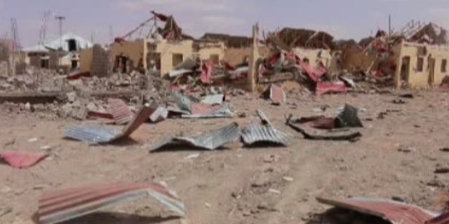 The site of one of the explosions in Somalia.